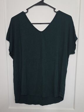 Women’s V-Neck Relaxed Tee - Dark Green